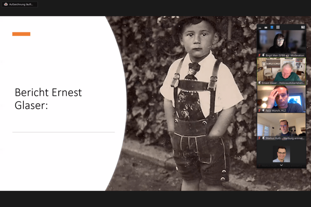 Online-Zeitzeugengespräch mit Holocaust-Überlebenden Ernest Glaser